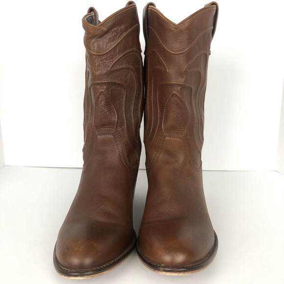 VTG DINGO Montana Cowboy Boots Men’s Sz 10 D Brown‎ Leather Western Pointed Toe - Picture 6 of 12